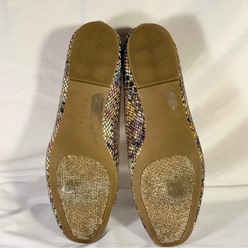 The Limited Women's Neutral Multi-Color Snakeskin metallic Ballet Flat size 9.5 - Picture 7 of 7